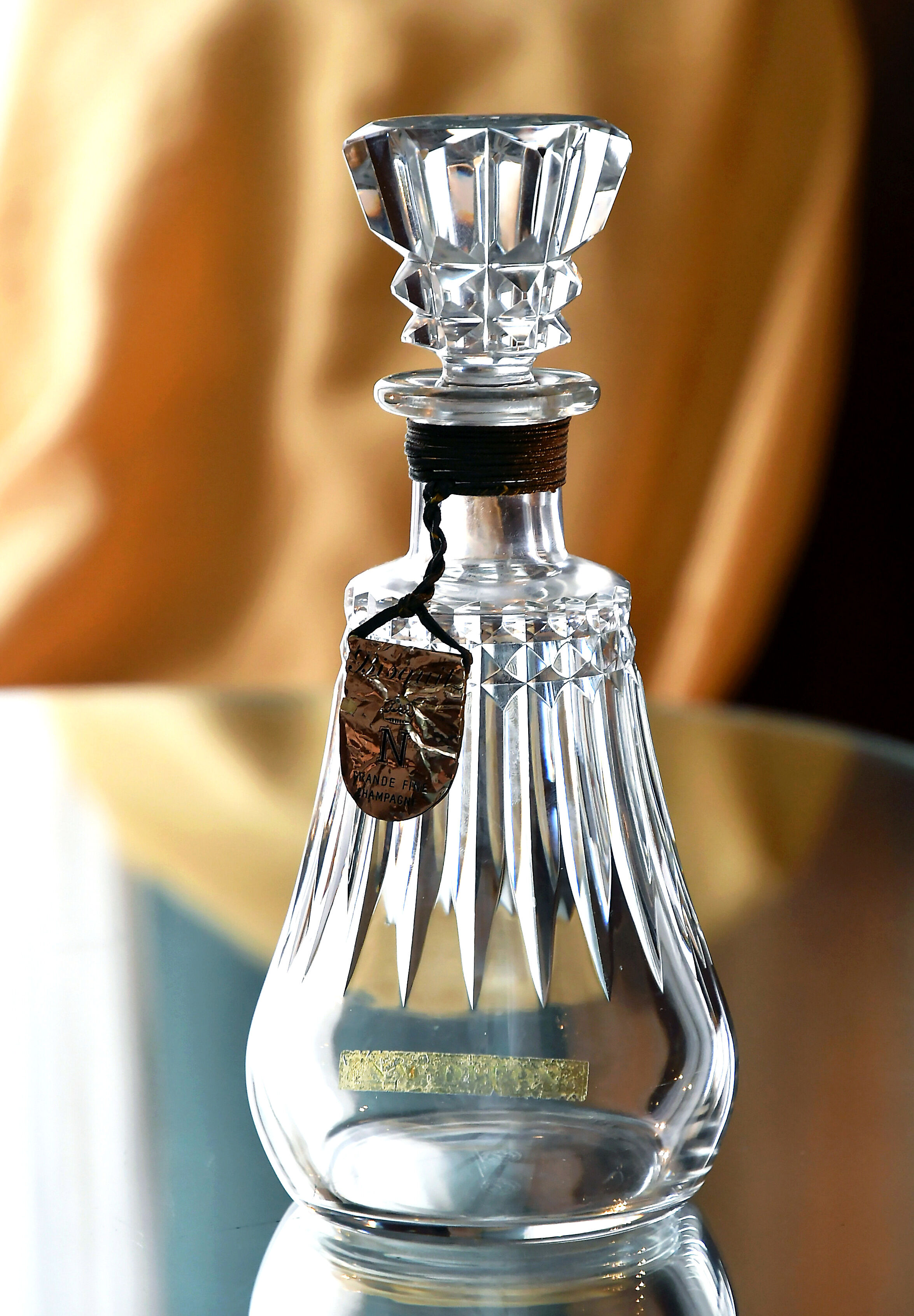 Baccarat crystal decanter, Piccadilly model, for Bisquit Cognacs.