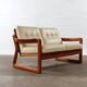 Canapé vintage 2 places Holstebro en teck, design danois du milieu du siècle