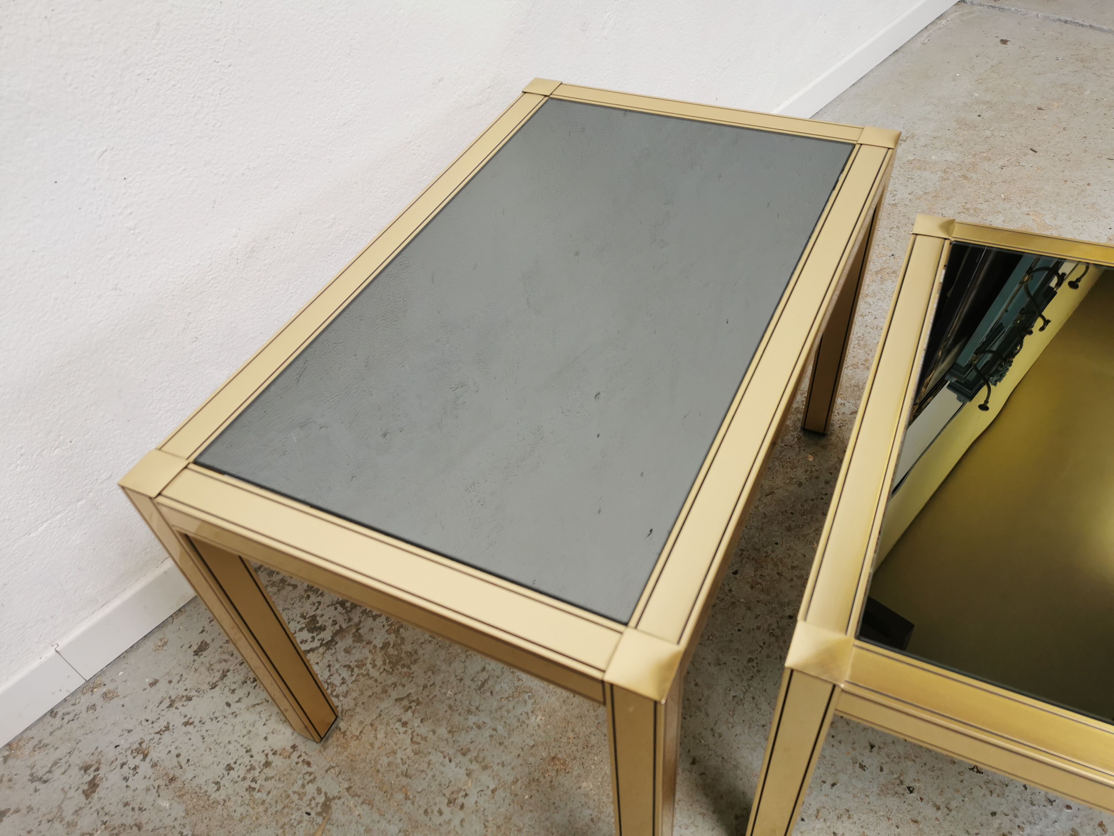 Tables gigognes laiton doré vintage 1970
