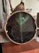 Plateau en rotin vintage plume de paon