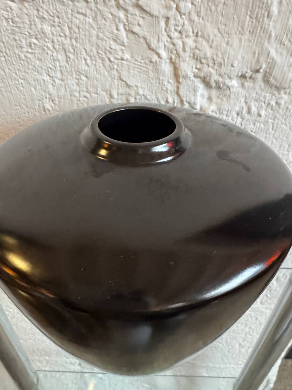 Modernist black ceramic vase from the 1950s.