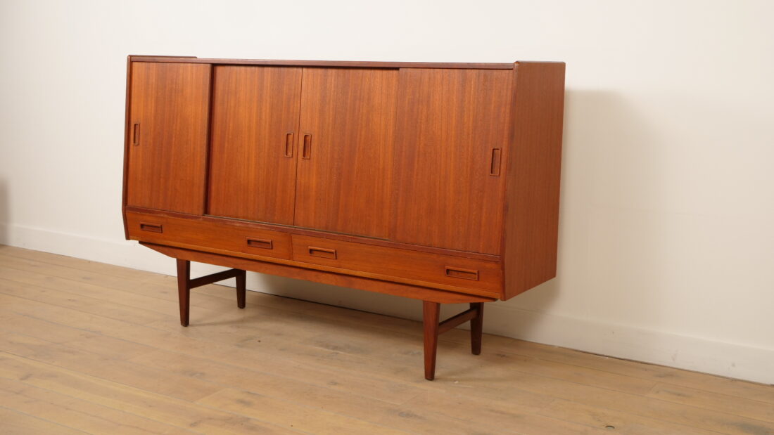 Vintage highboard | Wall cabinet | Teak | 180 cm