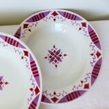 4 assiettes creuses en terre de fer du Moulin des Loups et Hamage modèle Madeleine
