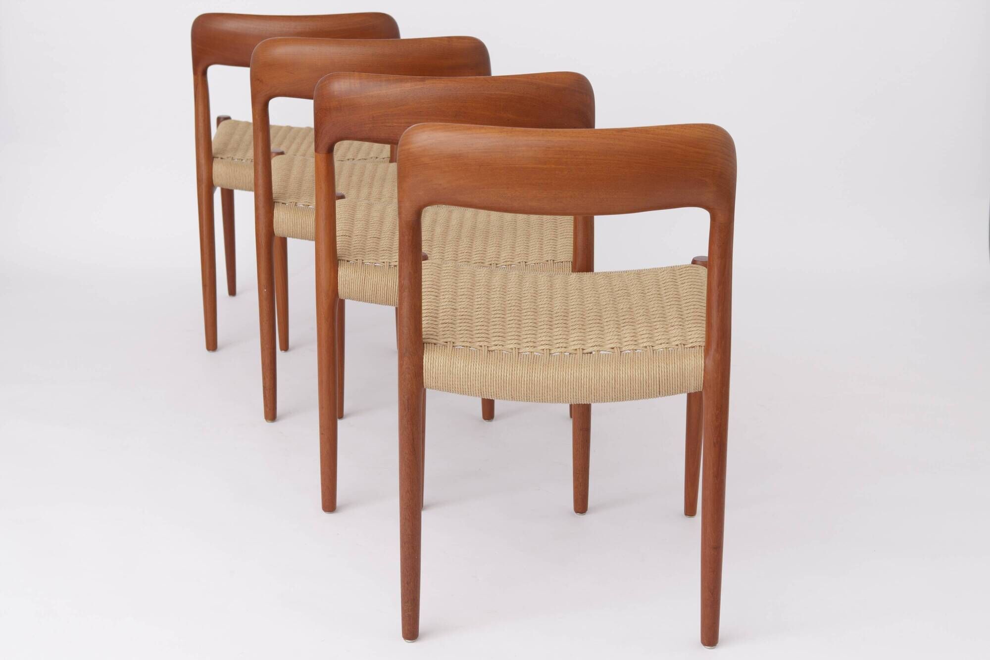 Set of 4 teak chairs by Niels Otto Moller model 75 for JL Moller