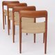 Set of 4 teak chairs by Niels Otto Moller model 75 for JL Moller