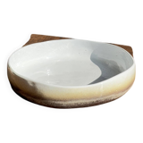 Large white and earthenware ceramic dish