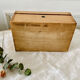 Small wooden storage chest box with keyless lid