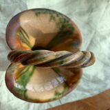 Cup and two baskets glazed sandstone pottery lacourbas with old issoire