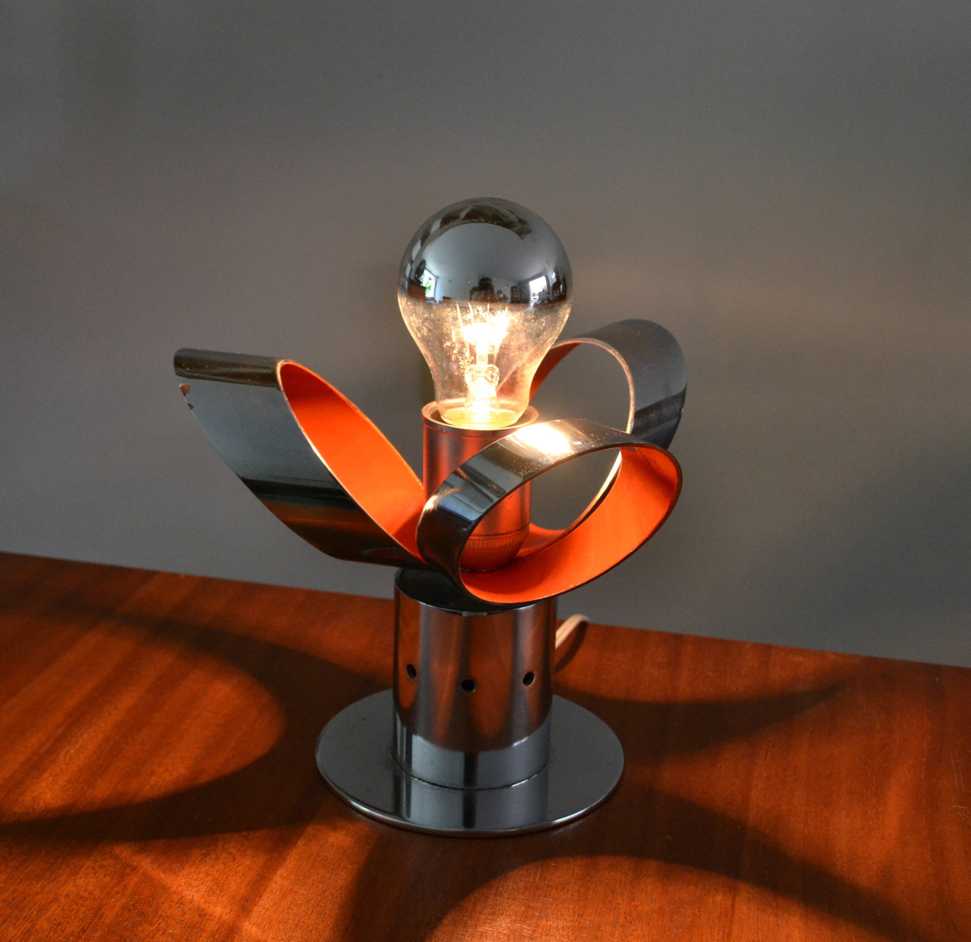 Raak flower lamp chromed metal