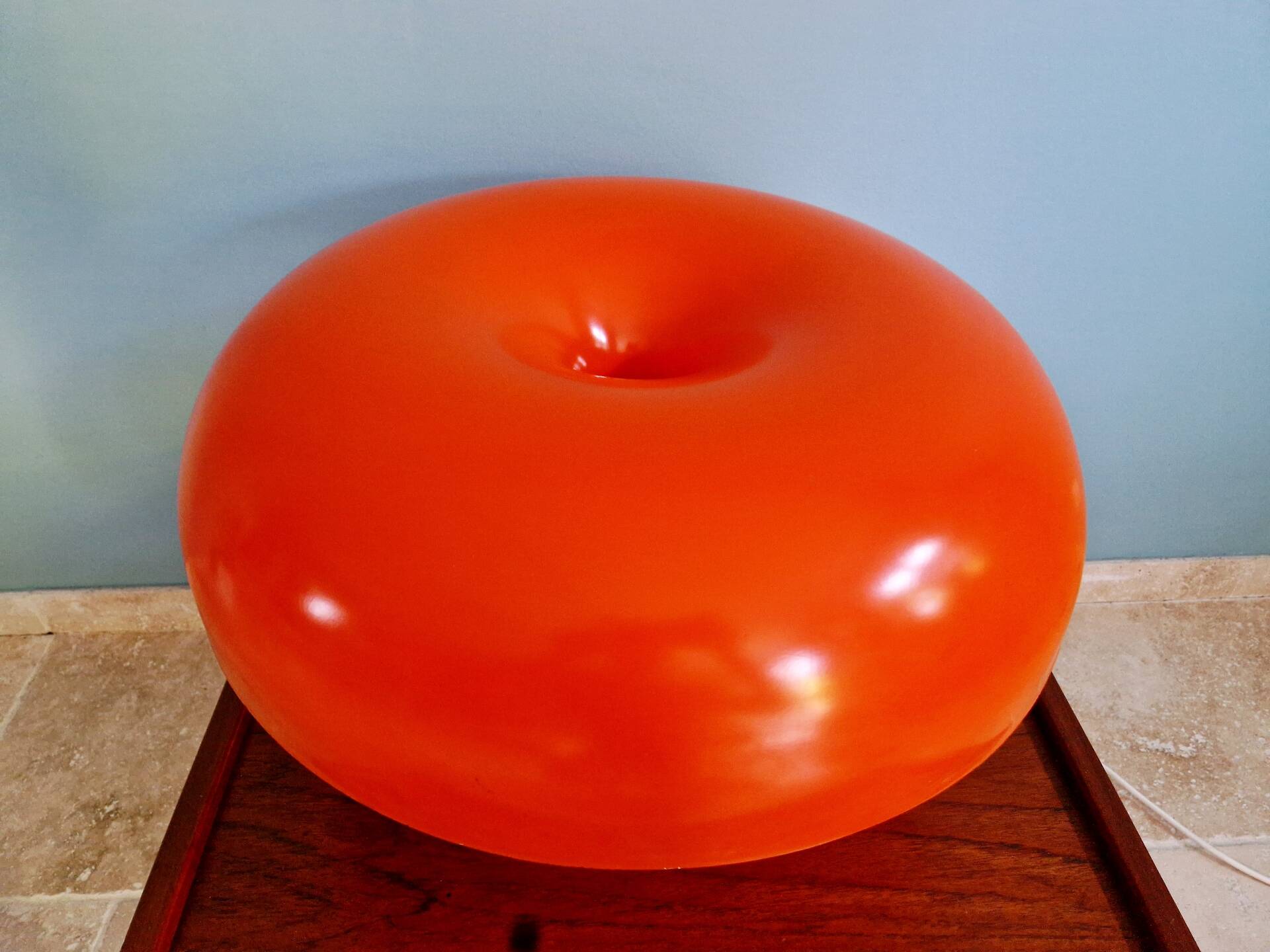 Lampe Nesso, fibre de verre orange, Giancarlo Mattioli, Artemide,1960