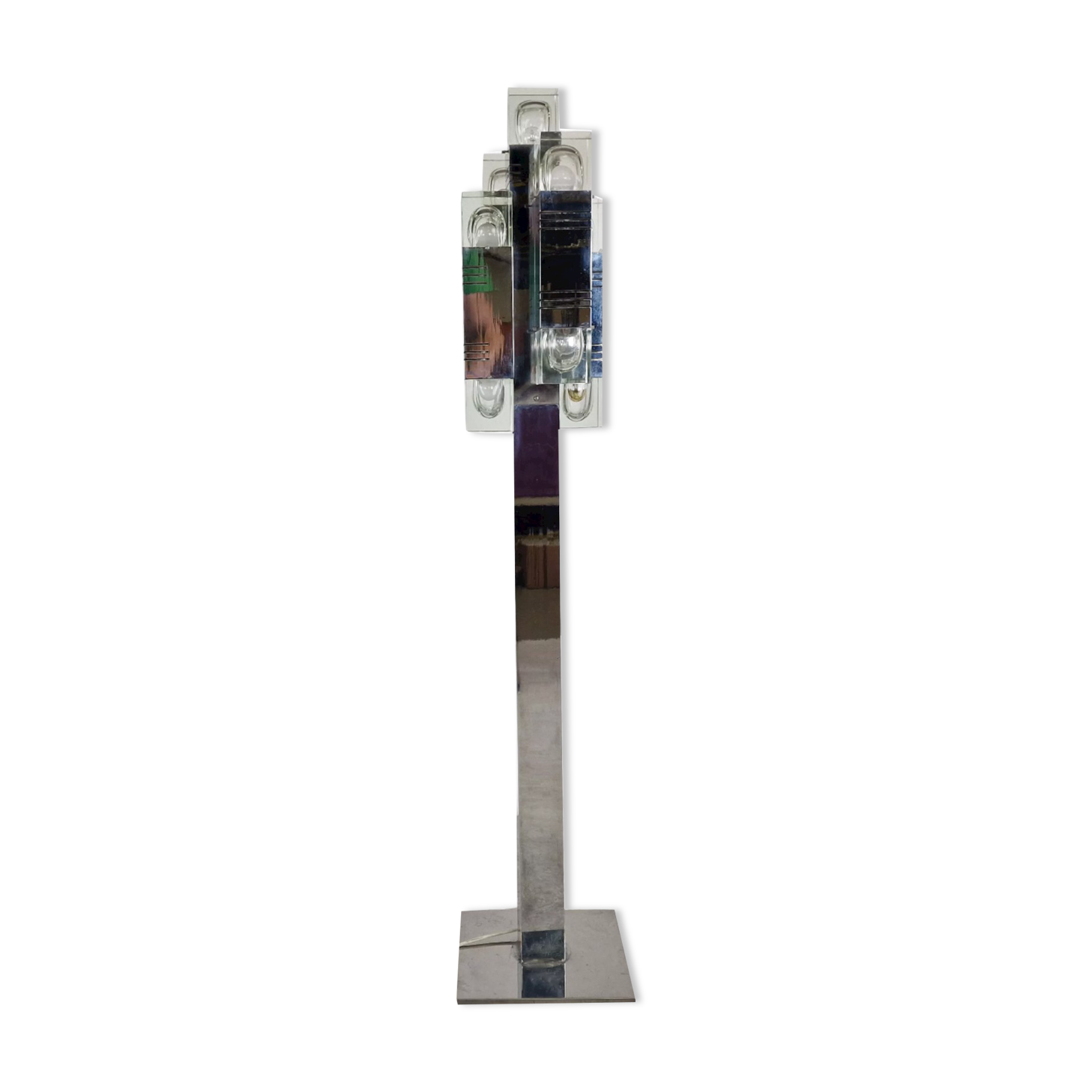 Vintage cubic floor lamp by Gaetano Sciolari, 1970s