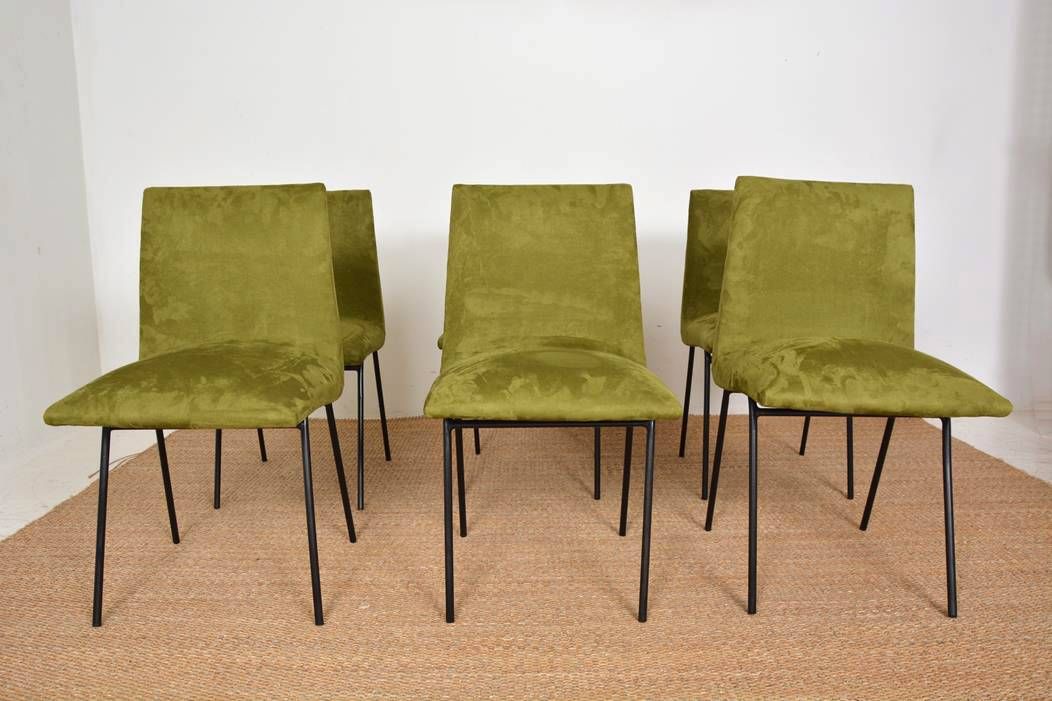 Set of 6 Paulin chairs model CM 145 produced by Meubles TV in 1954