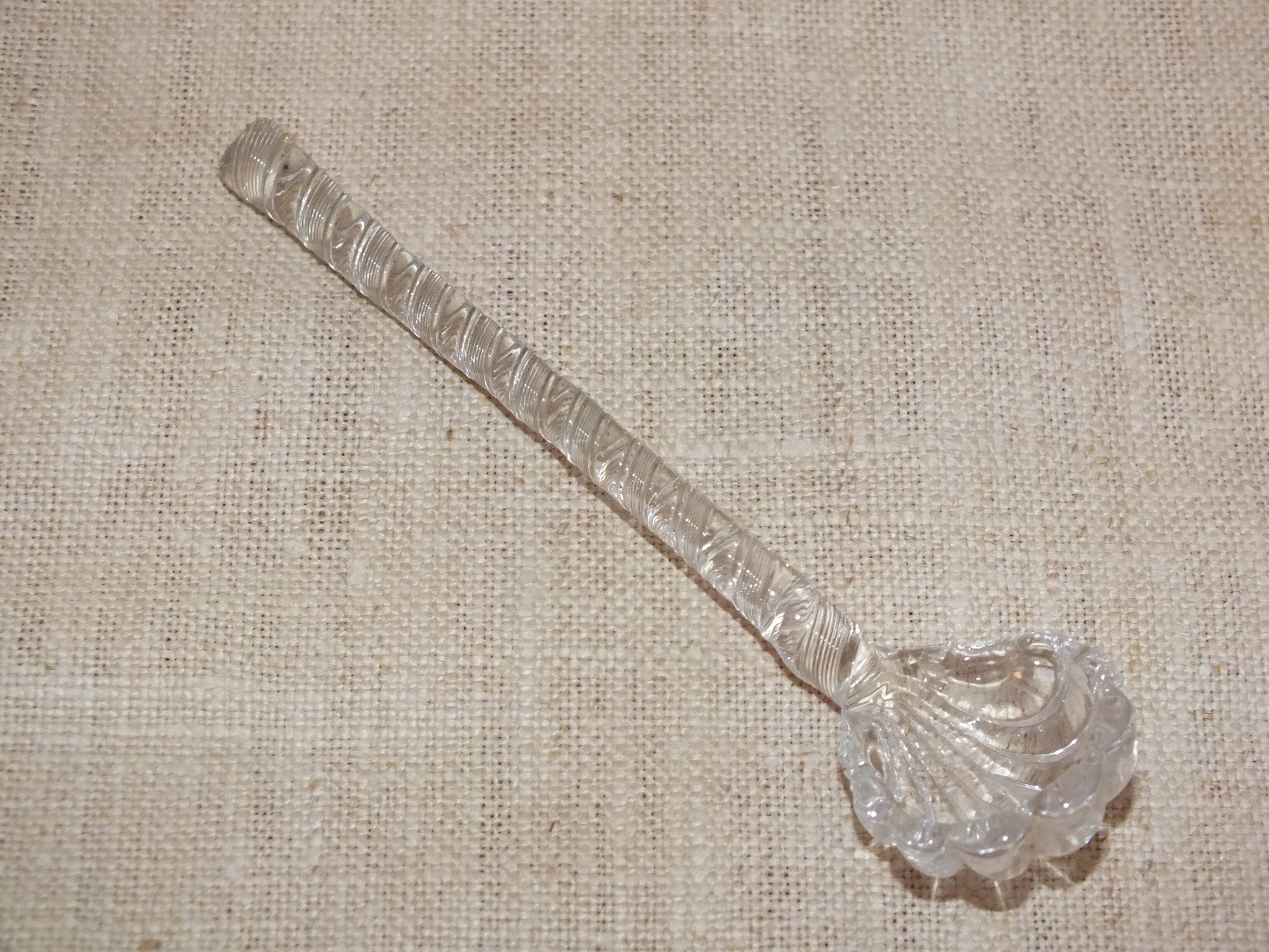 Spun crystal mustard or jam spoon