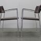 Ensemble de six fauteuils en cuir italien et chrome par Arper.