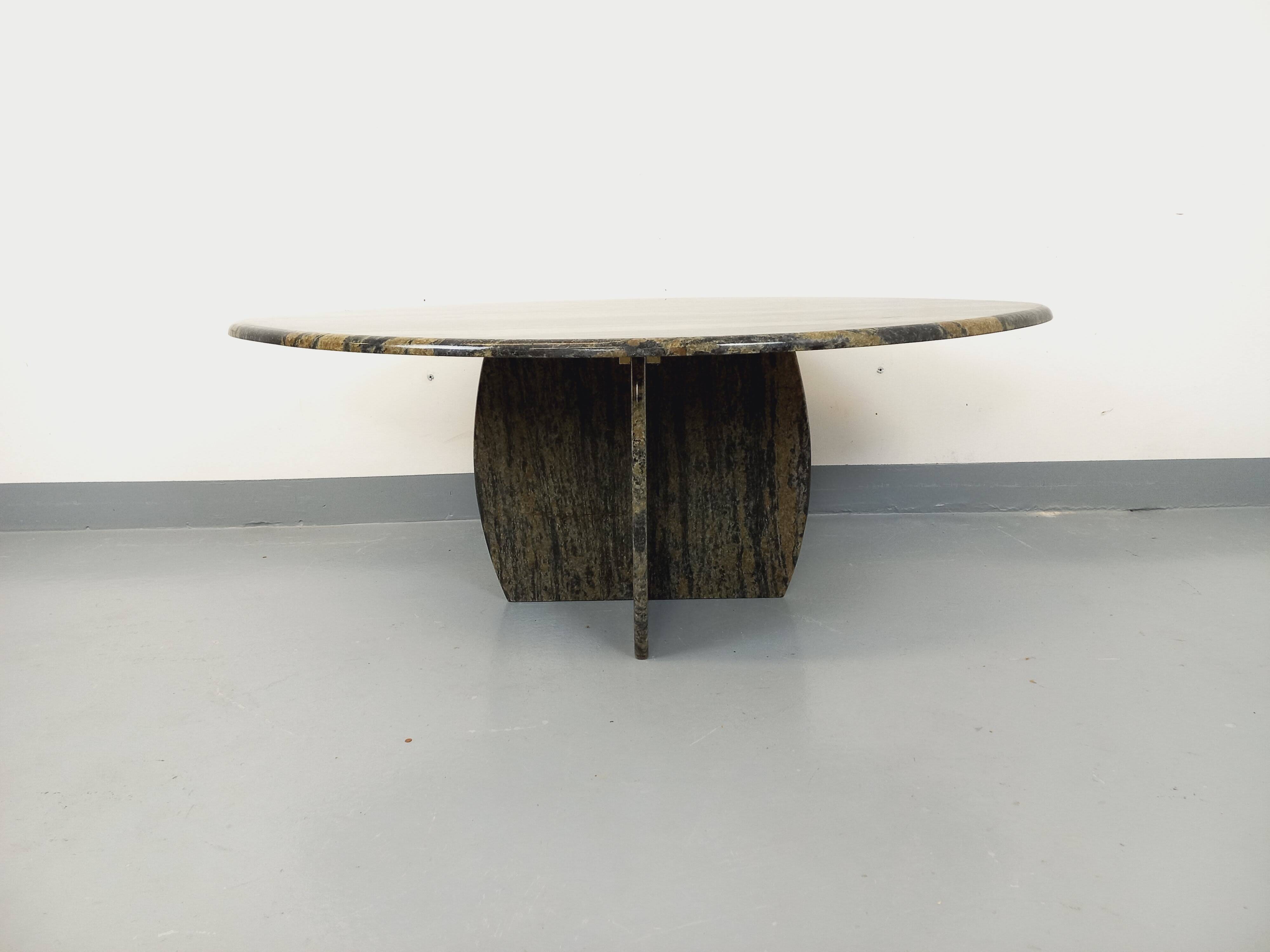 Vintage 70s Oval Marble Coffee Table