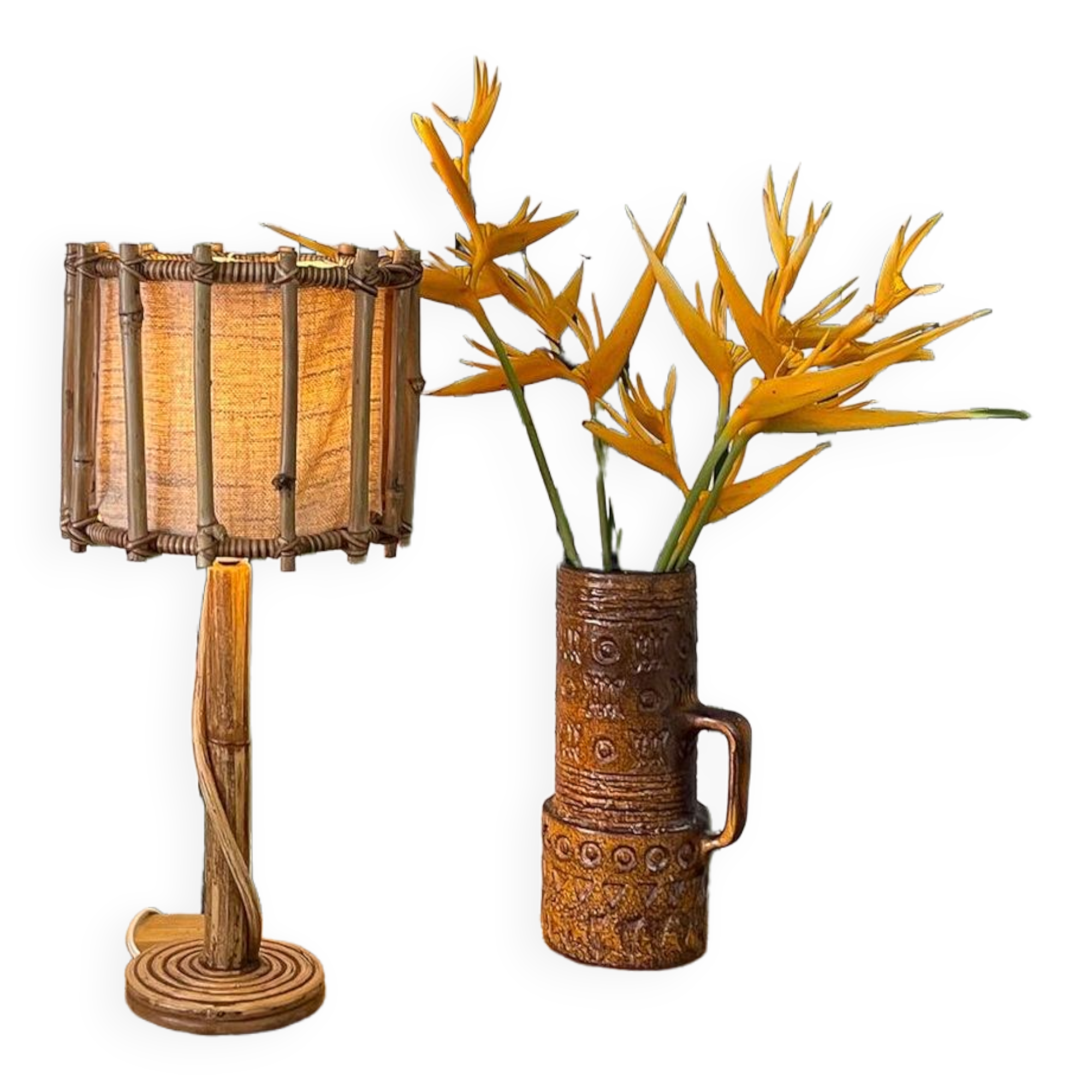 Vintage Style Bamboo Table Lamp