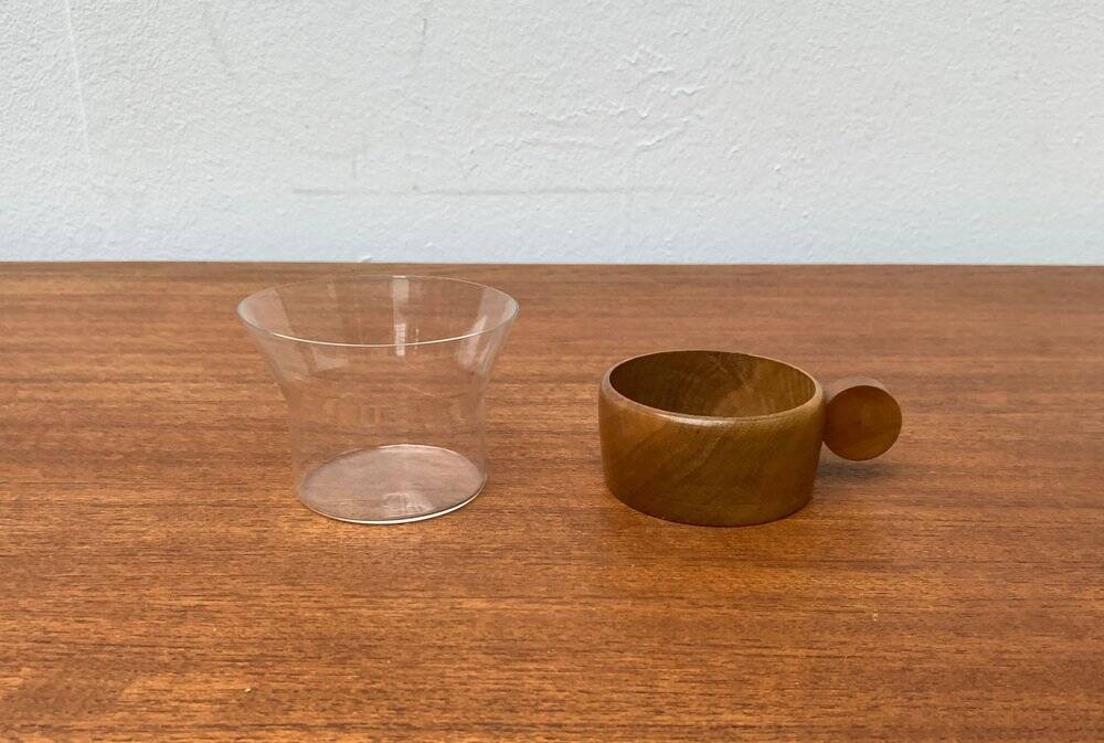 Mid-century wooden tea glasses, 1960s, set of 5