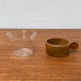 Mid-century wooden tea glasses, 1960s, set of 5