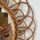 Vintage rattan flower mirror
