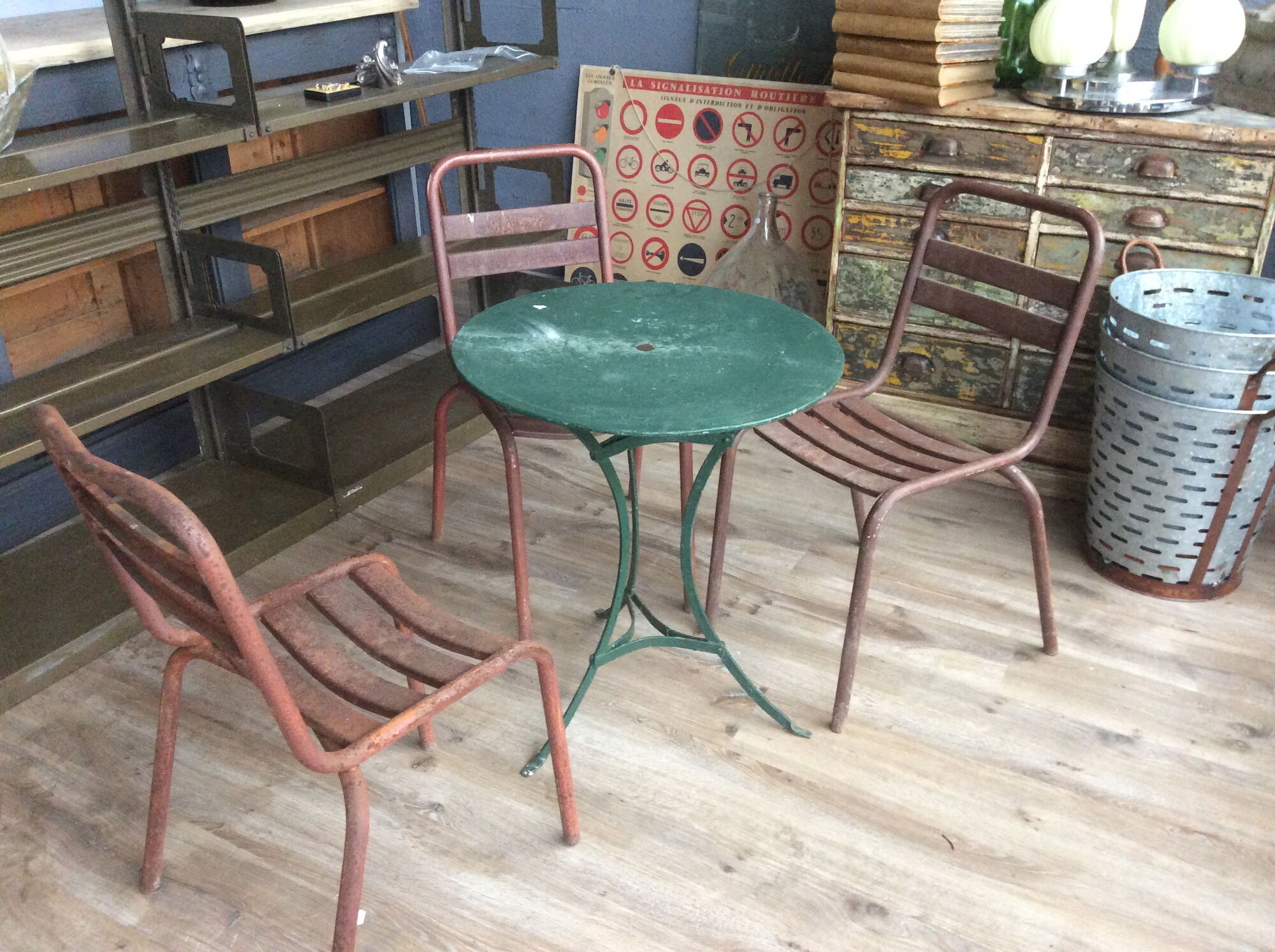 3 chairs Tolix T2 by Xavier Pauchard