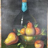 Table painting fruit basket with pears