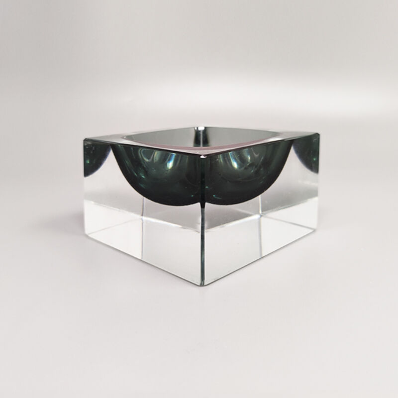 1960s stunning grey ashtray or catchall by flavio poli for seguso. made in italy