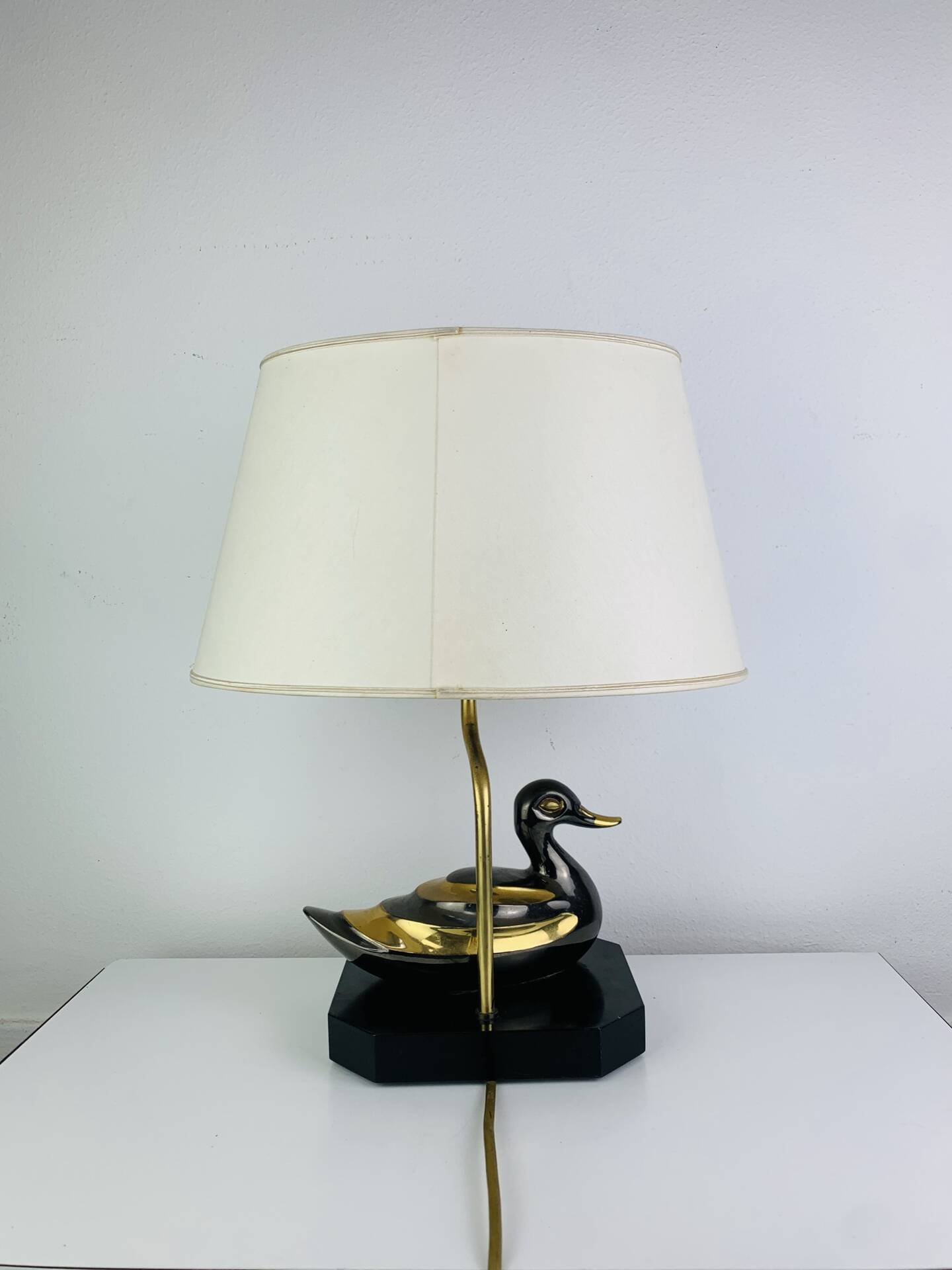 Lampe canard en laiton vintage