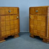 1940s pair of Art Deco bedside tables, Czechoslovakia