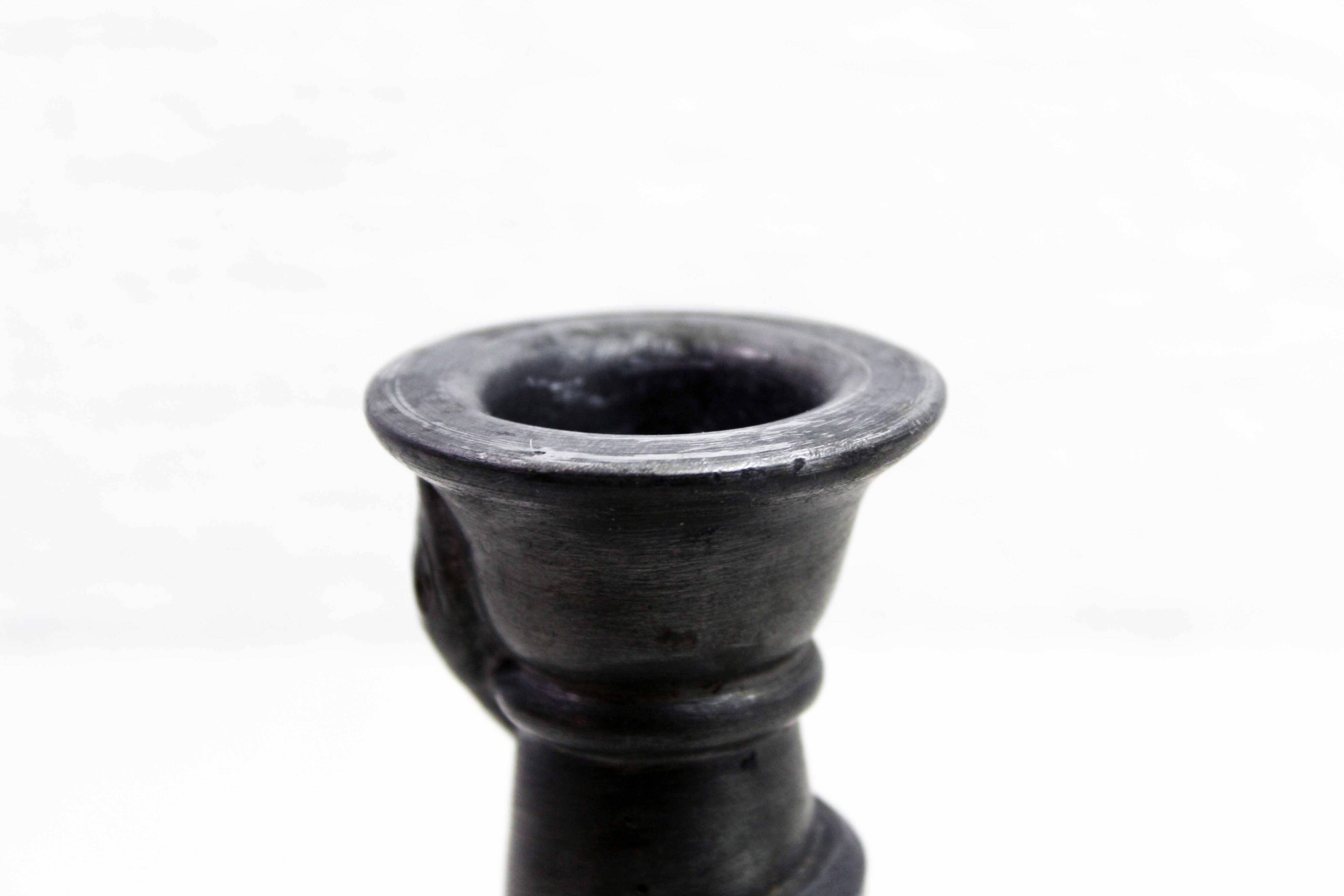 Serpent candlestick in pewter, early 20th century.