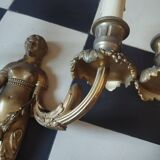 Pair of gilt bronze caryatid sconces