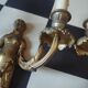 Pair of gilt bronze caryatid sconces
