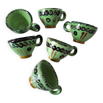 6 mini HB Quimper cups, bright green