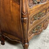 Louis XV style curved walnut chest of drawers