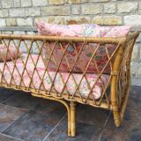 1950s rattan chaise longue sofa