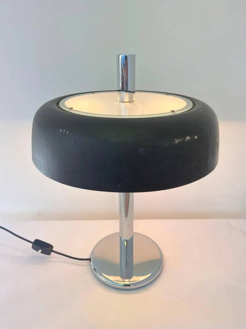 Grande lampe de table champignon extra large de style mid-century par Hillebrand, années 1970.