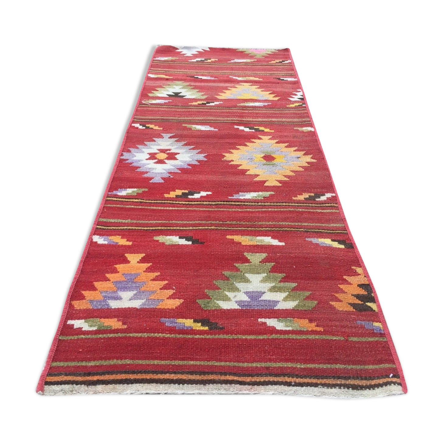 Turkish narrow kilim runner, 180x67cm