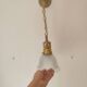 Suspension  de style art nouveau 1900 en laiton - tulipe en verre dépoli