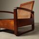 Mid-century architectural teak lounge chair with cane seat, 1950s