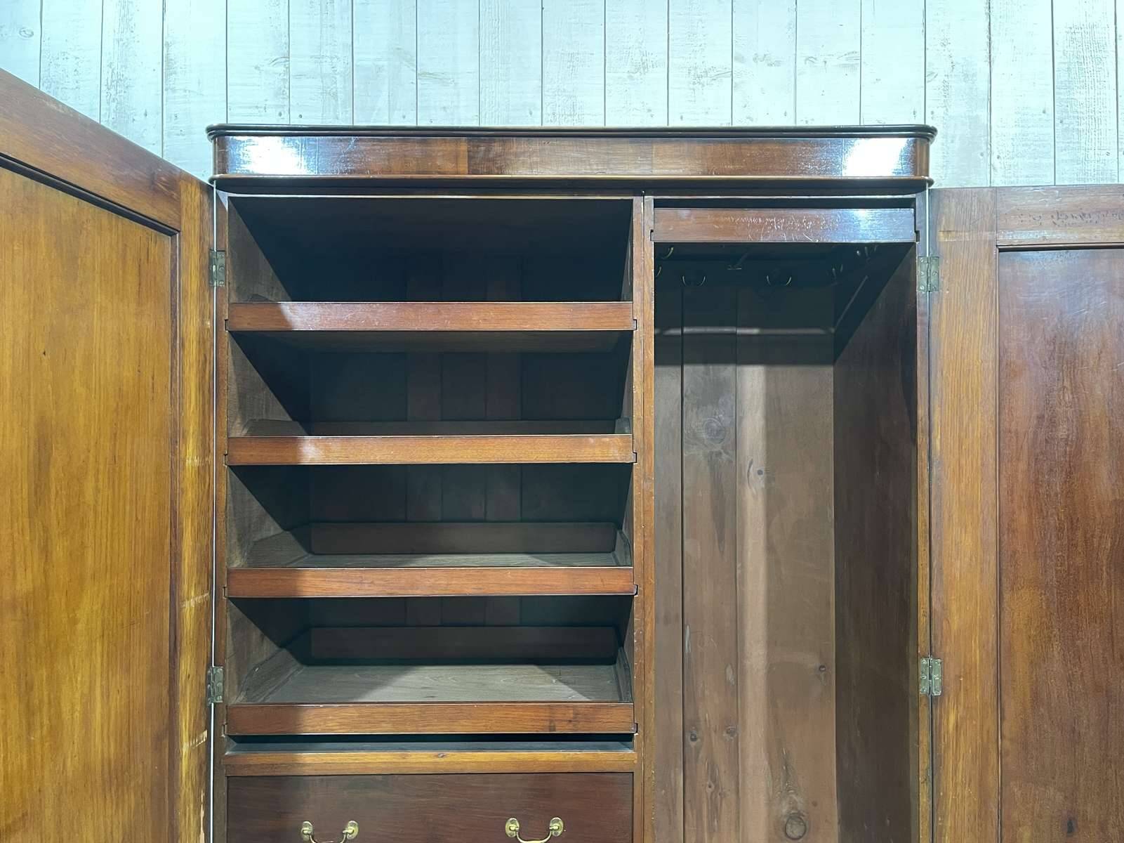 Armoire dressing Victorienne 19ème en acajou.