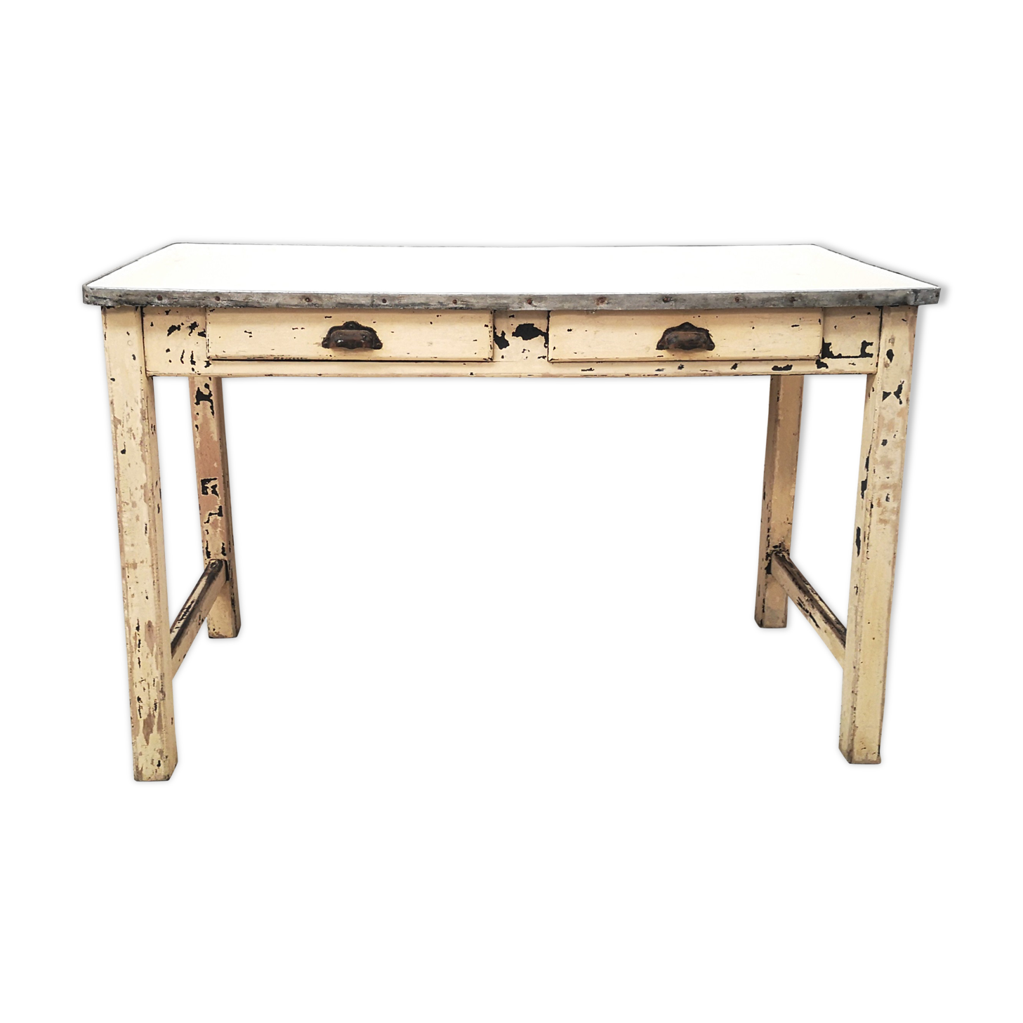 Enamelled tray craft table