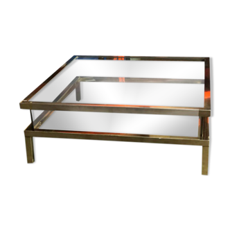 Vintage sliding coffee table by Maison Jansen from the 1970s