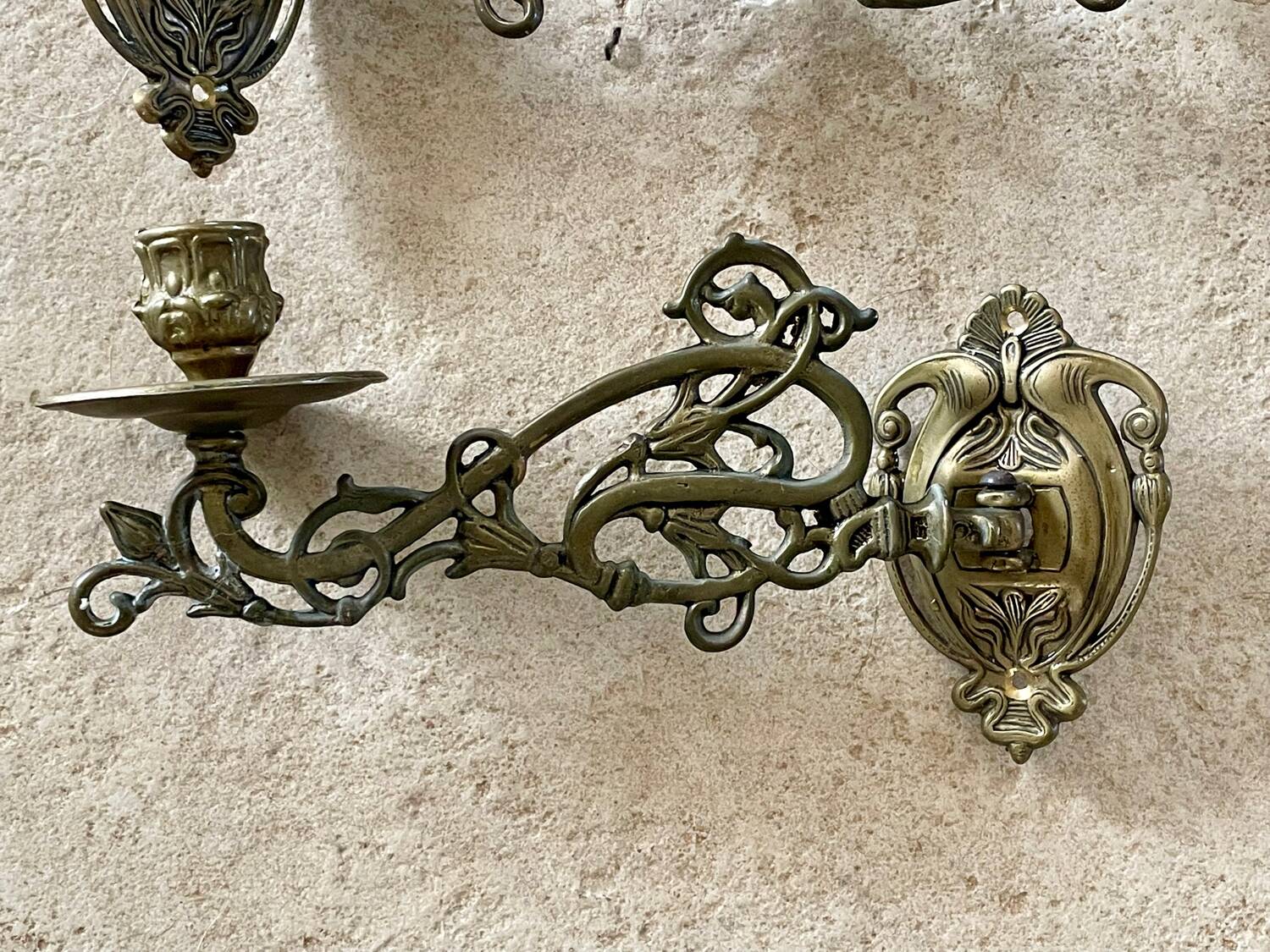 Pair of Art Nouveau wall candlesticks