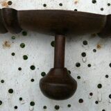 Vintage wooden wall coat rack with 3 hooks.