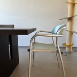 4 chaises chrome/vert