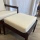 Scandinavian armchairs in solid teak with ottoman from the 1960s.