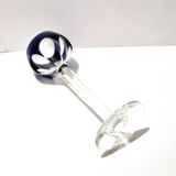 SAINT-LOUIS BRISTOL JOSEPH liqueur glass with overlay, cobalt blue lined crystal