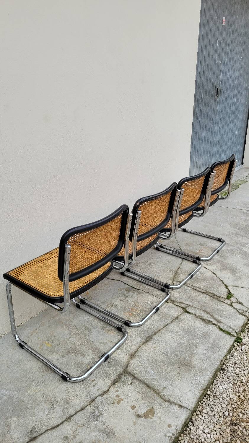 Set of 4 Marcel Breuer cesca black b32 chairs