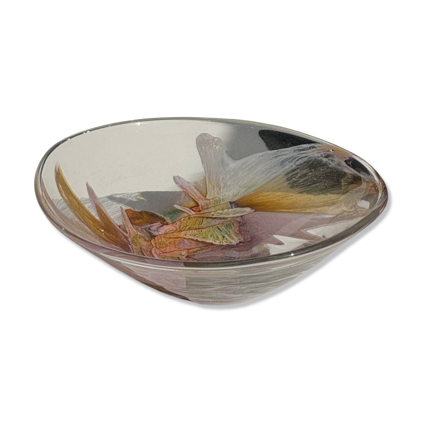 Contemporary pink blown glass bowl Carlos Vieira D21
