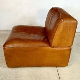 Brutalist Style DS-15 Leather Lounge Chair from De Sede, Switzerland 1970s