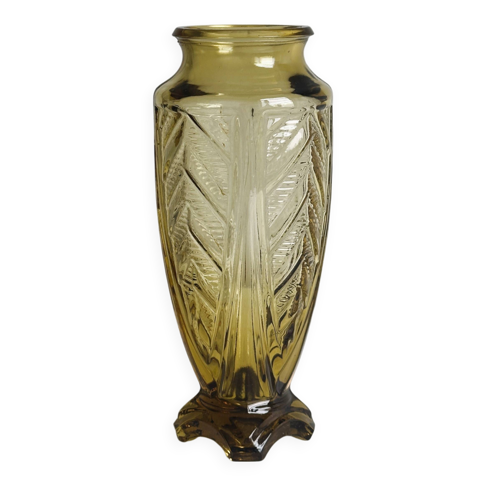 Art Deco Amber Glass Vase